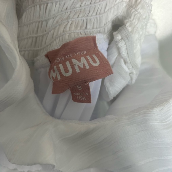 Show Me Your MuMu Lane White Midi Dress Bridal Summer Coquette Small - Picture 4 of 5